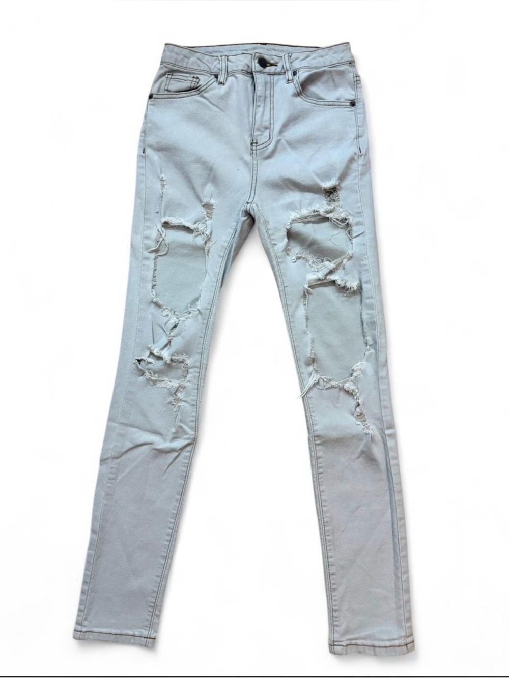 Light Wash Blue Distressed Skinny Jeans